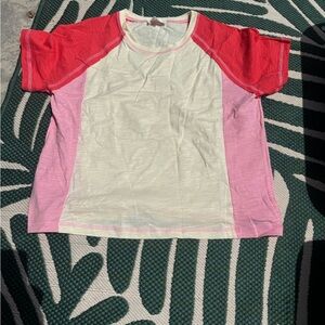 Colorful NWOT Raglan T-Shirt( never had tags) pink red and cream- so cute&comfy💕